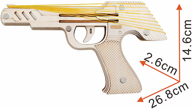 Пистолет Rubber Band деревянный 3d пазл
