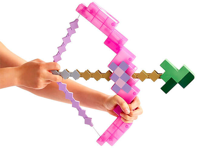 Улучшенный пиксельный лук со стрелой Майнкрафт