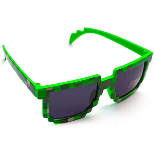 Пиксельные зеленые очки Майнкрафт для взрослых 